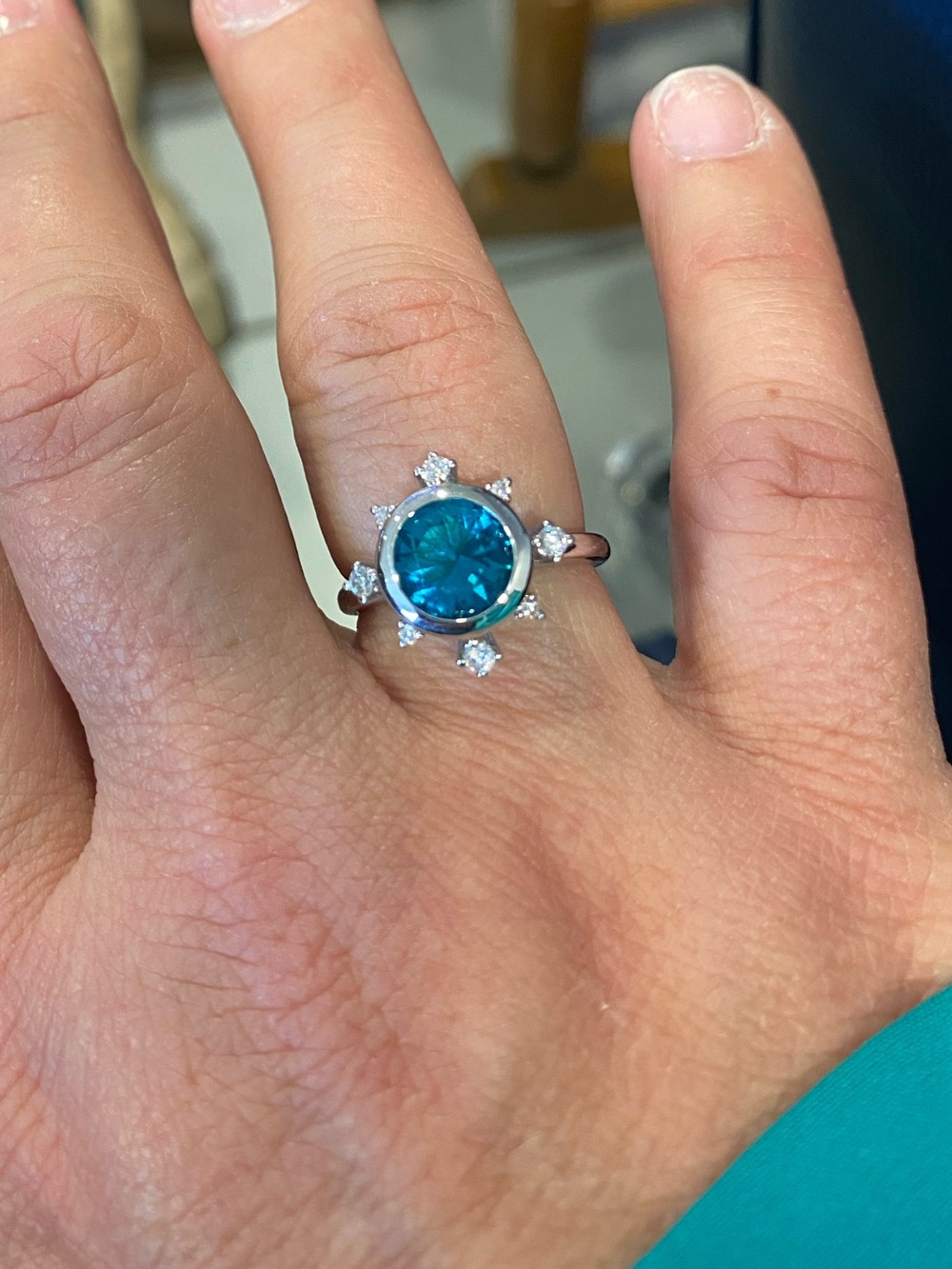 Atlantis Blue and Silver ring.